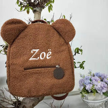Load image into Gallery viewer, Customized Embroidery Bear Backpack Embroidered Portable Children Travel Shopping Rucksack Women&#39;s Cute Bear Shoulder Backpack - Ammpoure Wellbeing 🇬🇧
