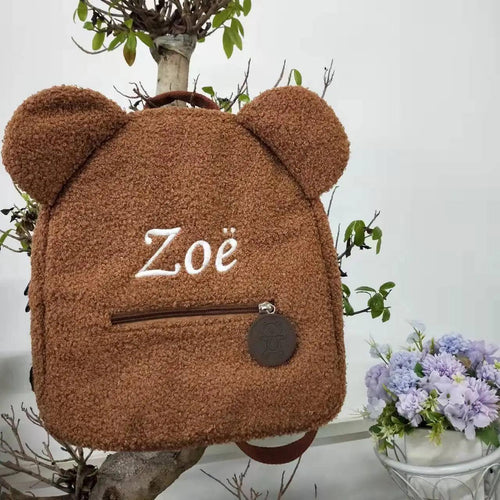 Customized Embroidery Bear Backpack Embroidered Portable Children Travel Shopping Rucksack Women's Cute Bear Shoulder Backpack - Ammpoure Wellbeing 🇬🇧