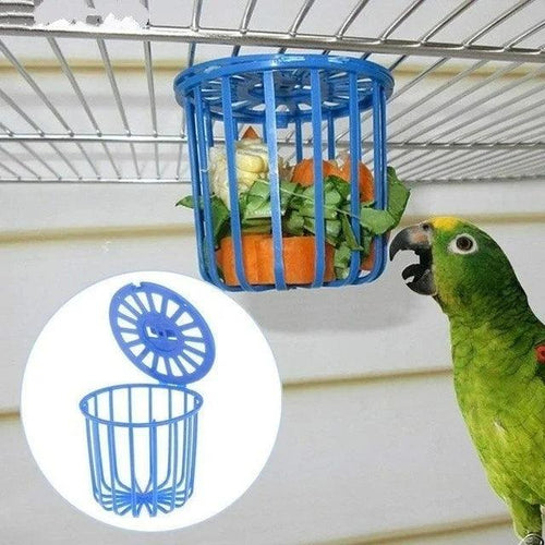 Cute Bird Parrot Feeder Cage Fruit Vegetable Holder Cage Accessories Hanging Basket Container Toys Pet Bird Supplies - Ammpoure Wellbeing 🇬🇧