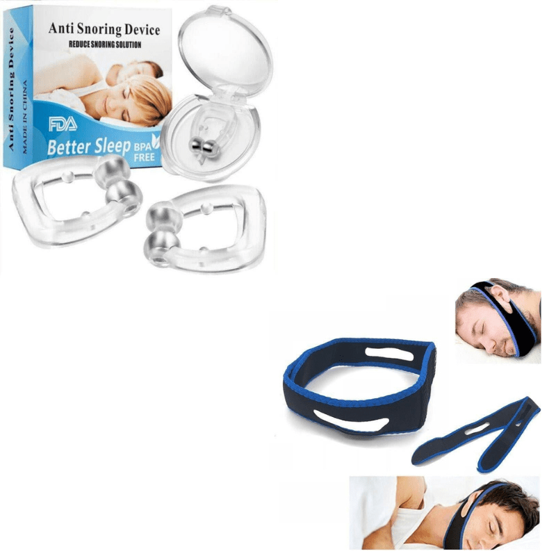 Deals: Anti snore sleep belt most comfortable anti snoring chin strap + 1 PC Silicone Nose Clip Magnetic Anti Snore UK - Ammpoure