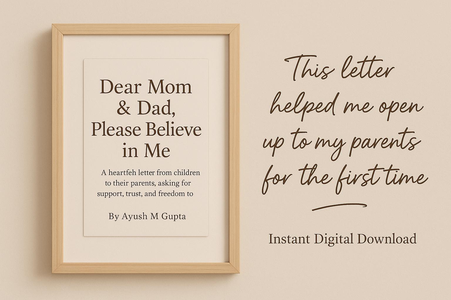 Dear Mom & Dad, Please Believe in Me - Ammpoure