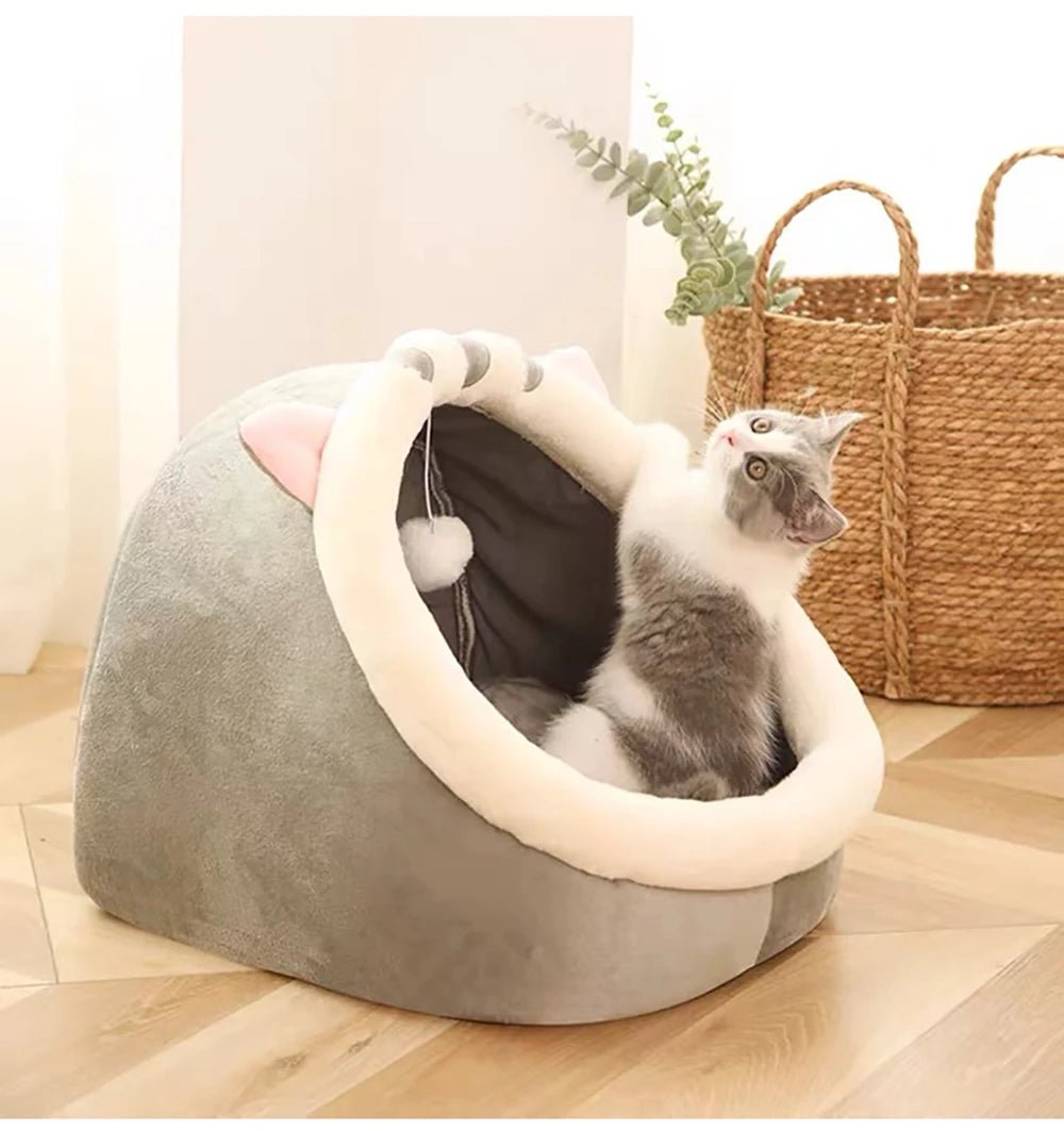 Deep Sleep Cat Bed Cartoon Pet Bed Foldable Removable Washable Pet Sleeping Bed for Small Dog Mat Bag Cave Cats Bed - Ammpoure