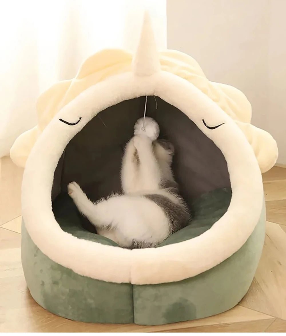 Deep Sleep Cat Bed Cartoon Pet Bed Foldable Removable Washable Pet Sleeping Bed for Small Dog Mat Bag Cave Cats Bed - Ammpoure