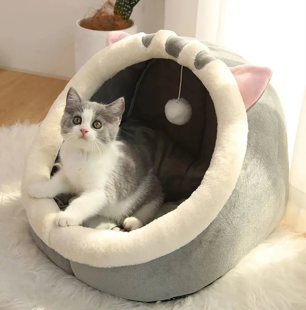 Deep Sleep Cat Bed Cartoon Pet Bed Foldable Removable Washable Pet Sleeping Bed for Small Dog Mat Bag Cave Cats Bed - Ammpoure