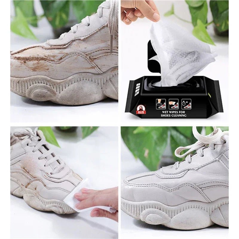 Disposable Shoe Wipes Portable Shoe Cleaners Travel Sneaker Wet Wipes Quick Cleaning White Shoes Artifact Polishing - Ammpoure