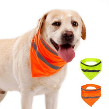 Load image into Gallery viewer, Dog Bandanas Reflective Strips Scarf Safety Pet Hunting Bandanas Apparel Accessory Easy to Wear Orange/Yellow - Ammpoure Wellbeing
