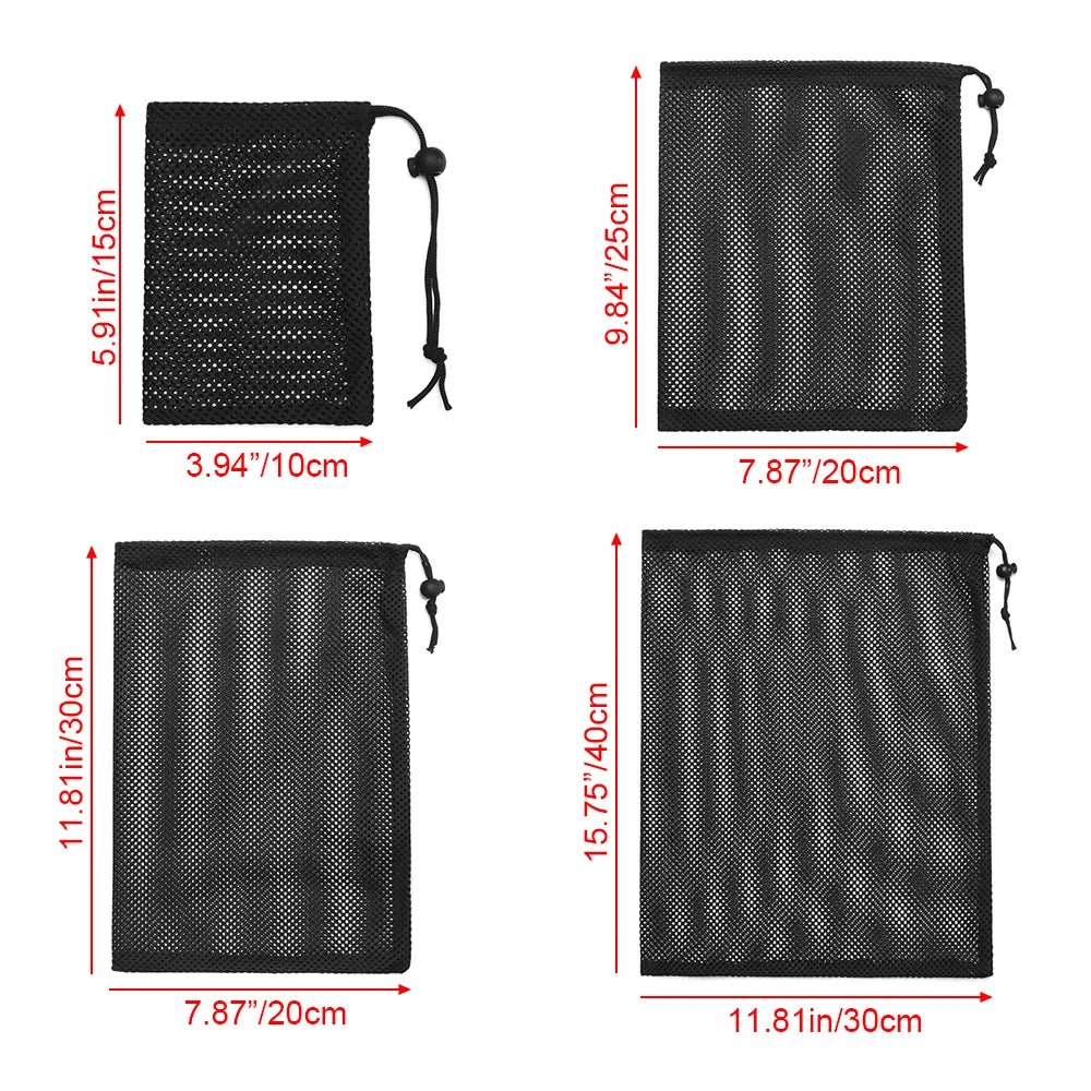 Durable Nylon Mesh Drawstring Bag Multi Purpose Outdoor Travel Stuff Sack Storage Bag Camping Bottle Pot Pan Carrier Pouch - Ammpoure