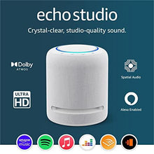 Load image into Gallery viewer, Echo Studio | Our best-sounding Wi-Fi and Bluetooth smart speaker ever | Dolby Atmos, spatial audio, smart home hub and Alexa | Glacier White - Ammpoure Wellbeing
