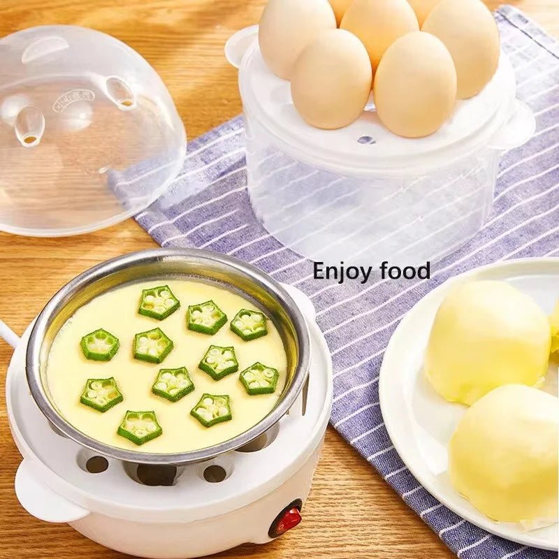 Egg Cooker Multifunctional Electric Egg Boiler Double Layers Egg Cooker Mini Steamer Poacher Kitchen Cooking Breakfast Machine - Ammpoure