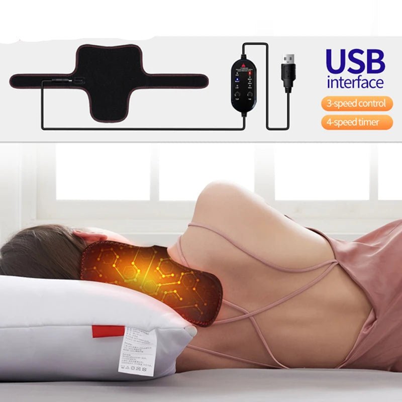 Electric Heated Neck Protection Belt with Three Adjustable Temperature Levels for Warmth And Neck Massage Relaxation - Ammpoure