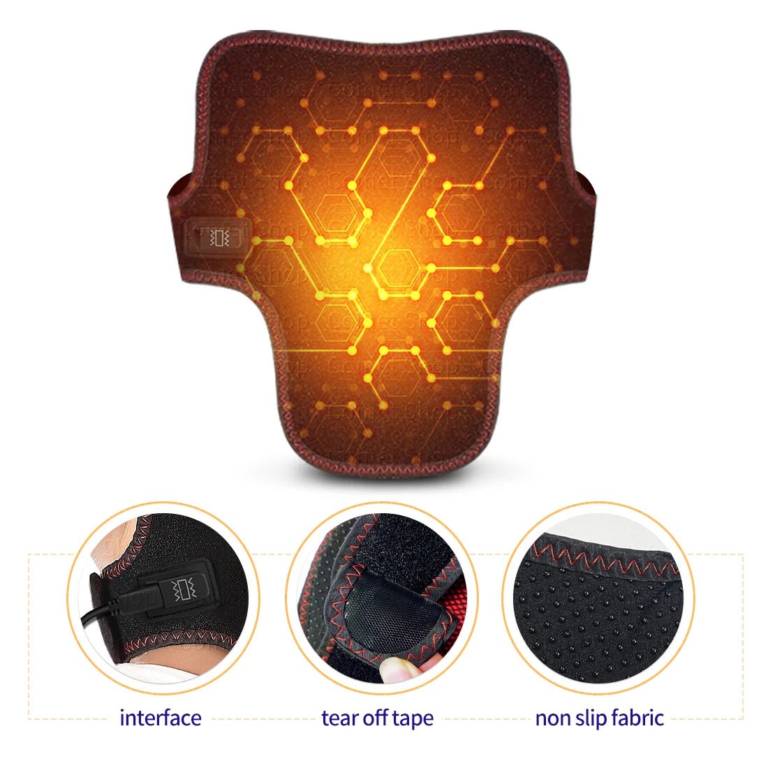 Electric Heated Neck Protection Belt with Three Adjustable Temperature Levels for Warmth And Neck Massage Relaxation - Ammpoure