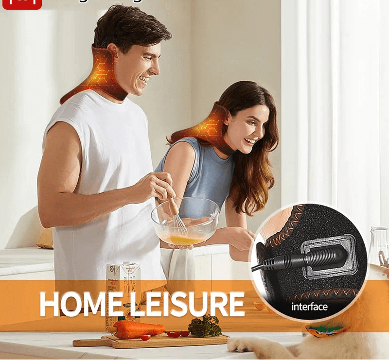 Electric Heated Neck Protection Belt with Three Adjustable Temperature Levels for Warmth And Neck Massage Relaxation - Ammpoure