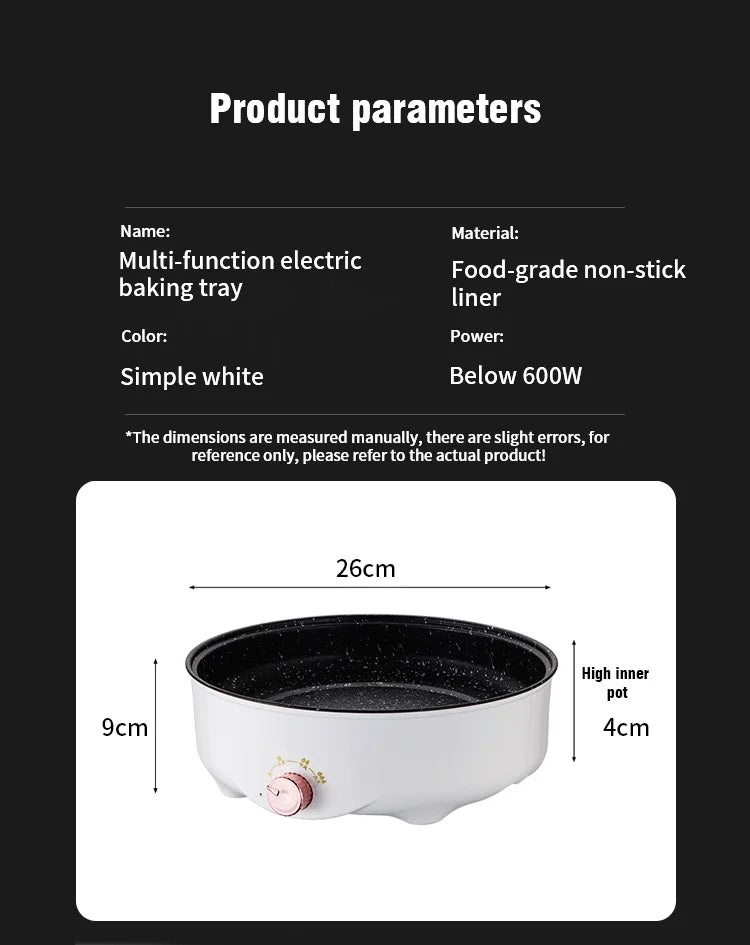 Electric MultiCooker Electric Frying Pan 220V Househould Barbecue Fried Steak Fish Omelette Frying Pan Non - stick Cooking Machine - Ammpoure