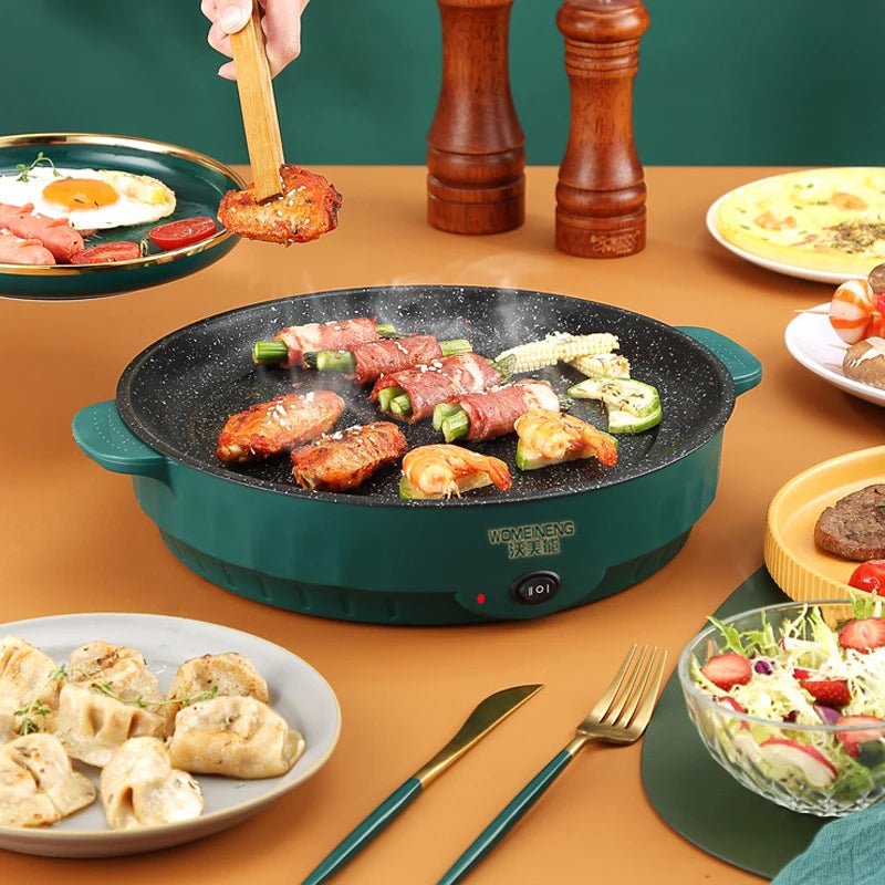 Electric MultiCooker Electric Frying Pan 220V Househould Barbecue Fried Steak Fish Omelette Frying Pan Non - stick Cooking Machine - Ammpoure