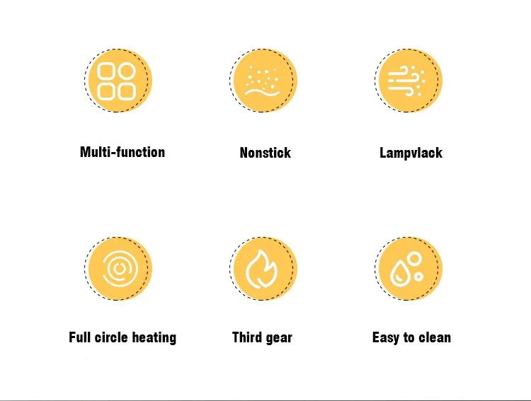 Electric MultiCooker Electric Frying Pan 220V Househould Barbecue Fried Steak Fish Omelette Frying Pan Non - stick Cooking Machine - Ammpoure