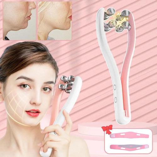 EMS Face Massager Roller Y Shape Face Lifting Device V Face Double Chin Remover Face Care Skin Care Home Use Beauty Tool - Ammpoure Wellbeing 🇬🇧