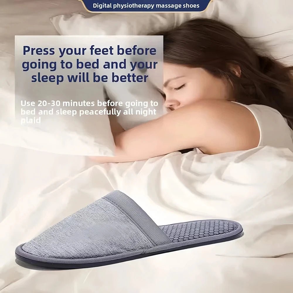 EMS Foot Massager Slippers Electric Feet Massage Shoes with Remote Control Pulse Muscle Stimulator Foot Massager to Relieve Pain - Ammpoure