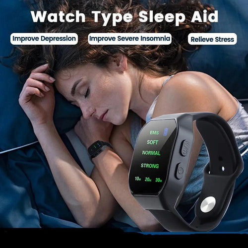 EMS Sleep Aid Watch Microcurrent Pulse Sleeping Anti-anxiety Insomnia Hypnosis Device Fast Sleep Rest Wristband Watch Relief - Ammpoure Wellbeing 🇬🇧