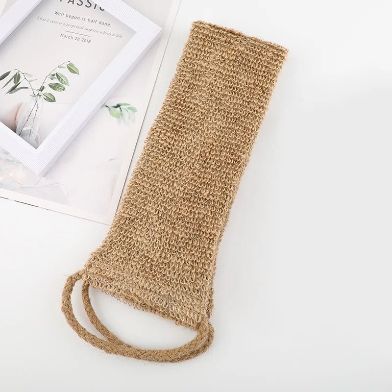 Exfoliating Back Scrubber, Shower Bath Towel Strap with Handle - Ammpoure