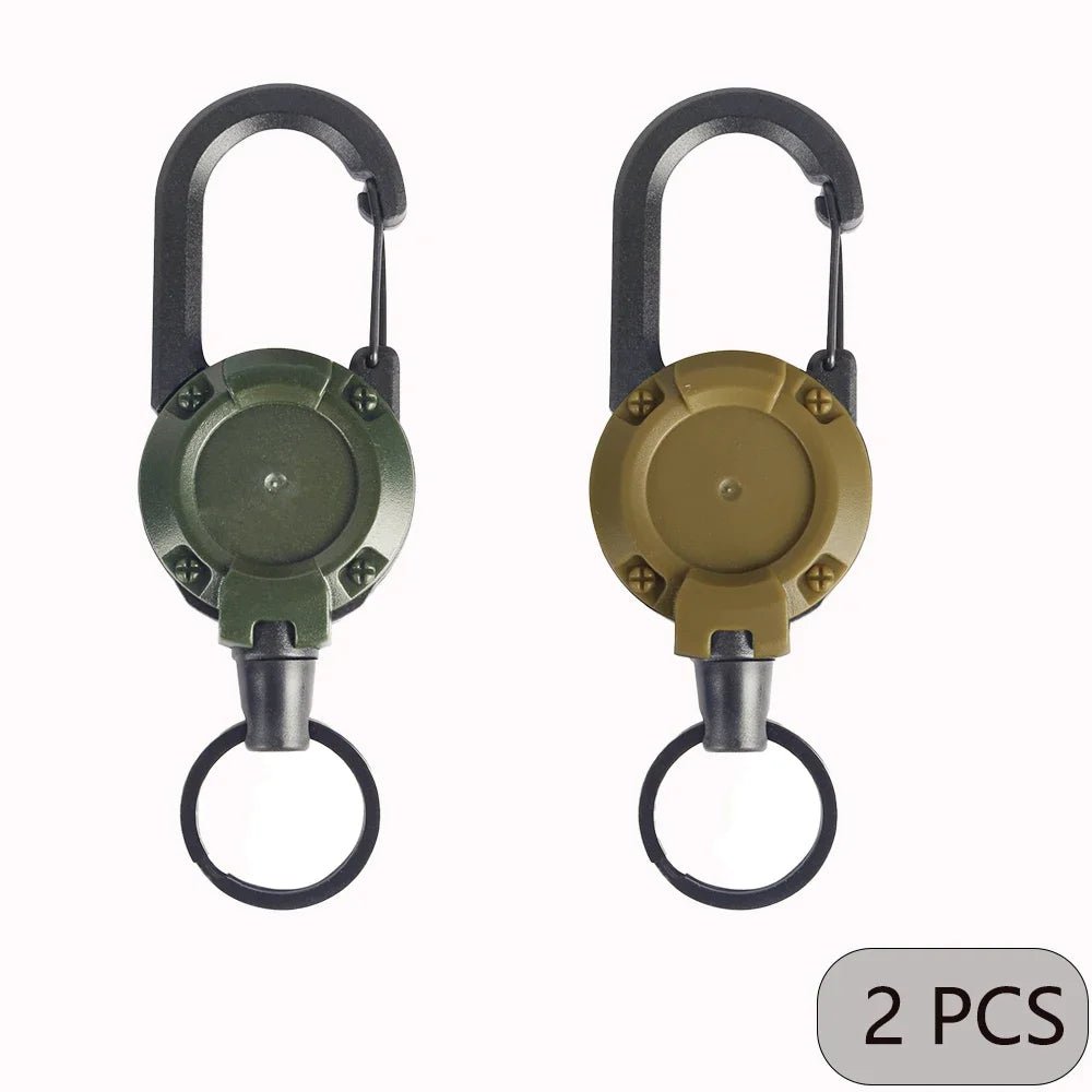 Extendable Retractable Holders Keychain Badge Reels Heavy Duty Clip With Carabiner Key Chain For Men Outdoor Bags - Ammpoure