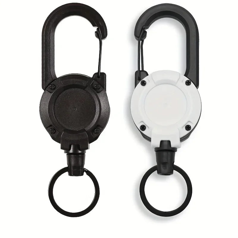 Extendable Retractable Holders Keychain Badge Reels Heavy Duty Clip With Carabiner Key Chain For Men Outdoor Bags - Ammpoure