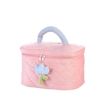 Load image into Gallery viewer, Fashion Women&#39;s Tulip Flowers Pouch Large Capacity Travel Cosmetic Bag Corduroy Zipper Bags Portable Storage Make Up Organizer - Ammpoure Wellbeing 🇬🇧
