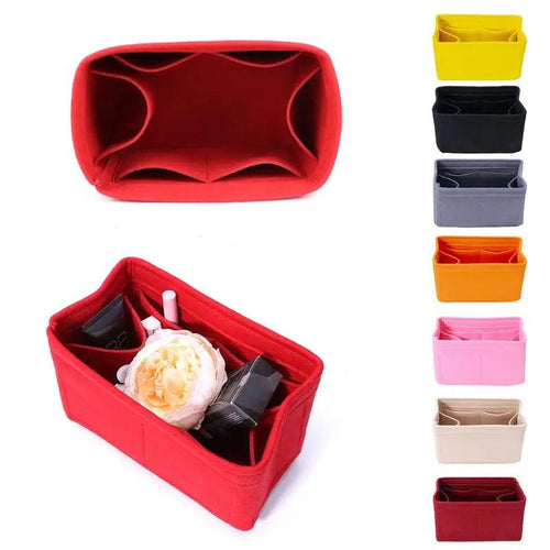 Felt Bag Insert Makeup Handbag Organizer Travel Inner Bag Purse Portable Removable Cosmetic Pouch Storage Box Tote Bag for Women - Ammpoure Wellbeing 🇬🇧