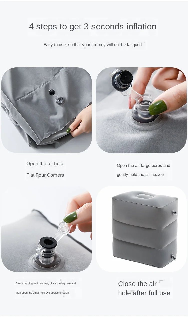 Flight Sleeping Footrest Rest Pillow On Airplane Car Bus Adjustable Kids Inflatable Travel Sleep Resting Pillows WJ529 - Ammpoure