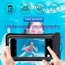 Load image into Gallery viewer, Floating Airbag Waterproof Swim Bag Phone Case For iPhone 11 12 13 14 Pro Max Samsung S23 S22 Xiaomi 13 Huawei P30 20 Lite Cover - Ammpoure Wellbeing 🇬🇧
