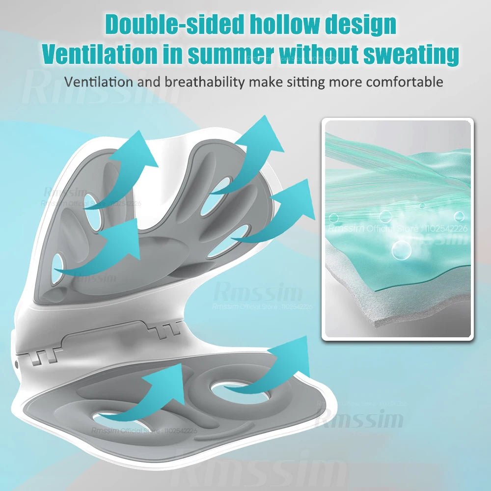 Foldable Back Support Sitting Posture Correction Office Chair Back Pain Relief Ergonomic Waist Protection Cushion Anti Hunchback - Ammpoure