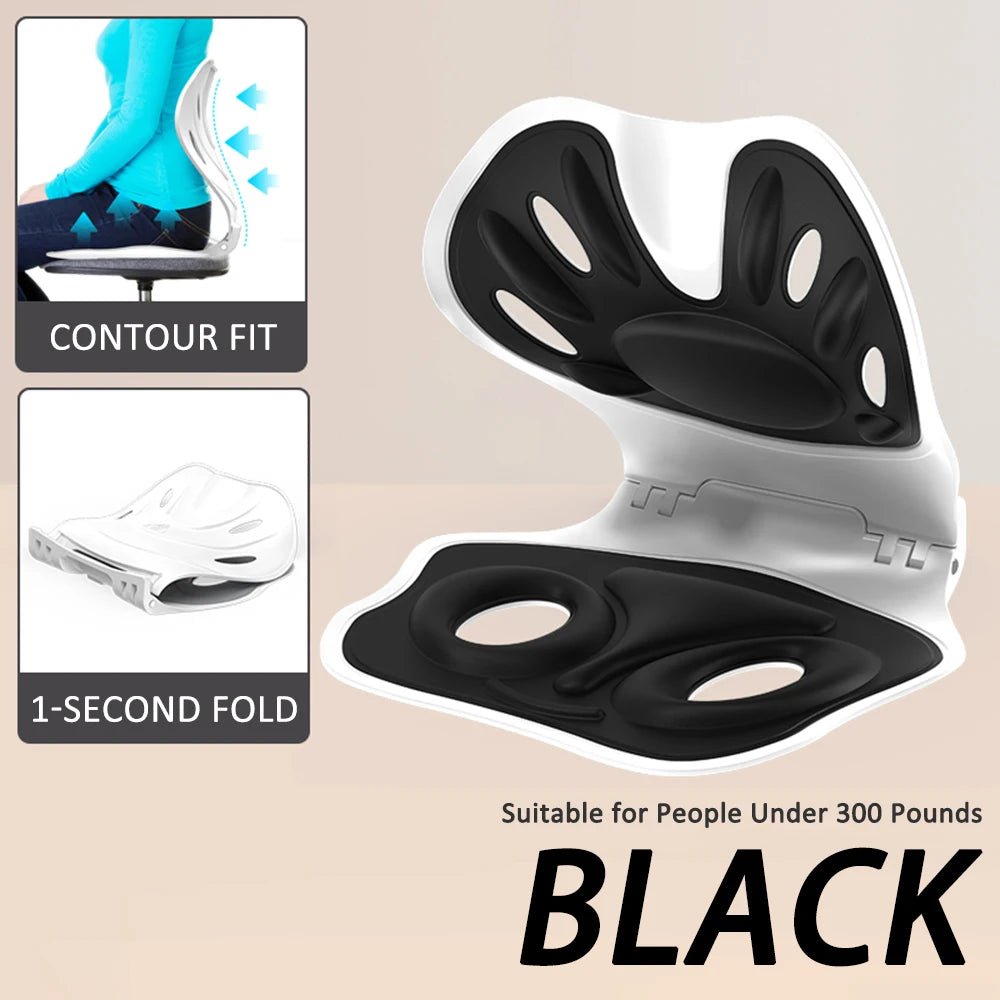Foldable Back Support Sitting Posture Correction Office Chair Back Pain Relief Ergonomic Waist Protection Cushion Anti Hunchback - Ammpoure
