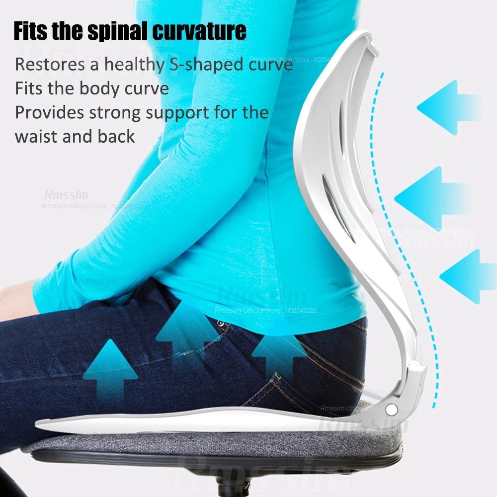 Foldable Back Support Sitting Posture Correction Office Chair Back Pain Relief Ergonomic Waist Protection Cushion Anti Hunchback - Ammpoure