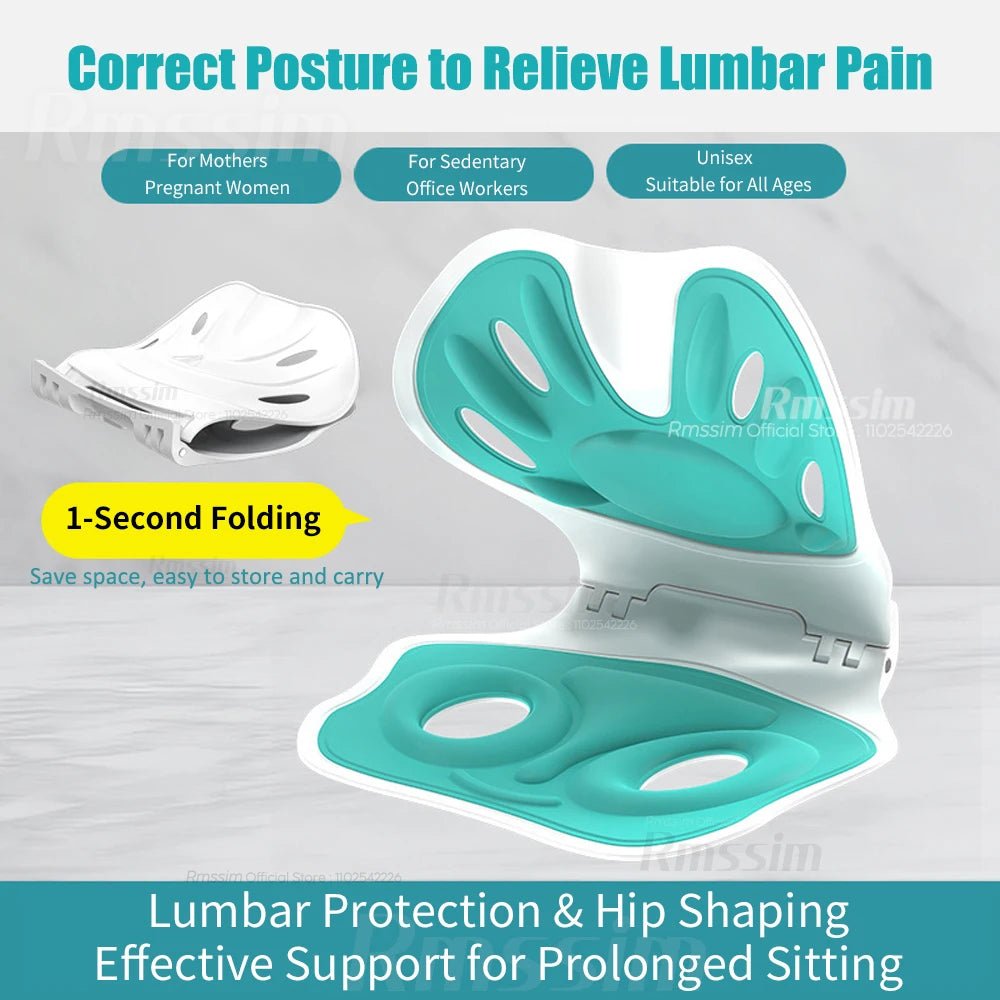 Foldable Back Support Sitting Posture Correction Office Chair Back Pain Relief Ergonomic Waist Protection Cushion Anti Hunchback - Ammpoure