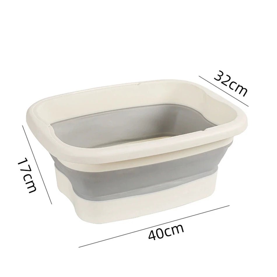 Foldable Foot Bath Tub–Portable, Covered Basin With Ergonomic Design, Silicone Thickening Suitable For Travel And Home Use - Ammpoure