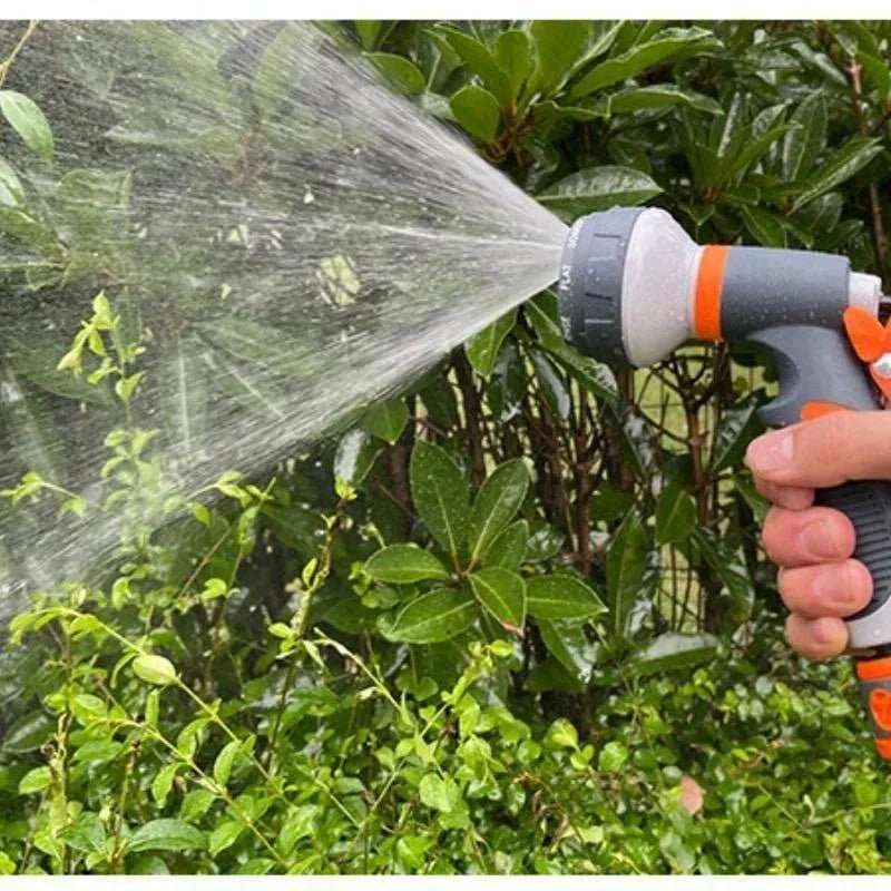 Functional Garden Hose Nozzle Garden Watering Car Wash Adjustable Glue Spray Water Gun TPR Drop Corrosion Resistant - Ammpoure