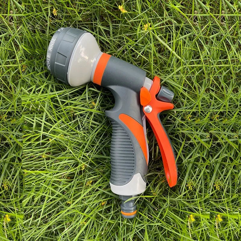 Functional Garden Hose Nozzle Garden Watering Car Wash Adjustable Glue Spray Water Gun TPR Drop Corrosion Resistant - Ammpoure