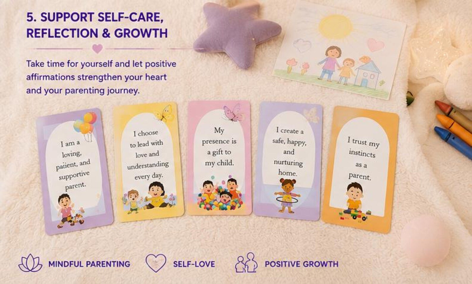 Gentle Parenting Affirmation Cards, Mindful Motherhood Quotes Template, Calming Gift for New Moms, Daily Family Flashcards, Digital PDF - Ammpoure