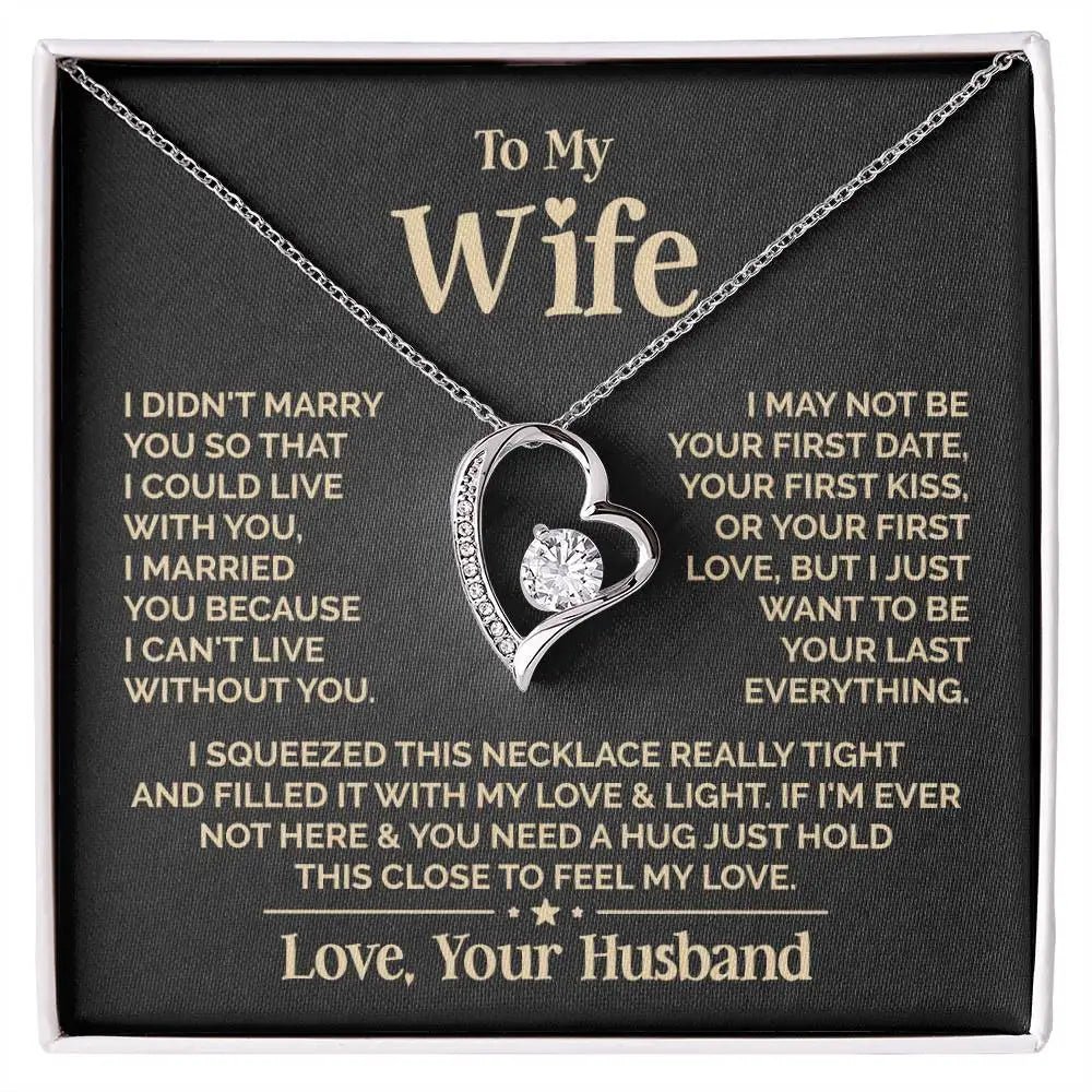 Gifts To My Love Wife Heart Necklace Fashion Jewelry Women Girl Fusional - Ammpoure