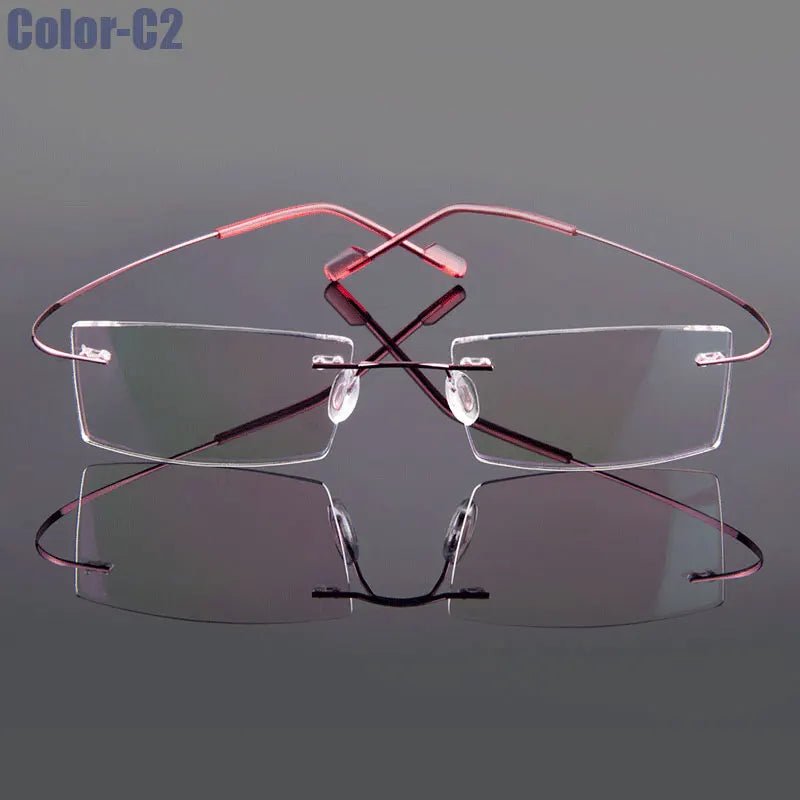Gmei Optical Fashion Rimless Glasses Frame Canada Memory Alloy Prescription Eyeglasses Ultralight Flexible Frames 9 Colors T8089 - Ammpoure