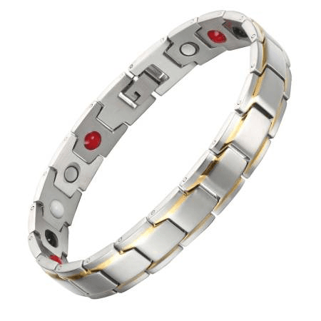 Gold Plated Blood Pressure Magnetic Titanium Bio Energy Bracelet For Men Women - Ammpoure Wellbeing 🇬🇧