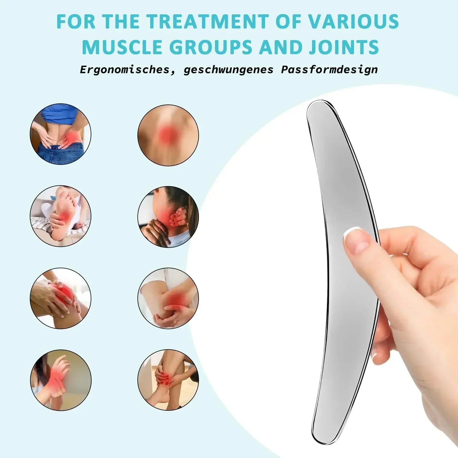 Gua Sha Tool Stainless Steel Muscle Full Body Skin Massage Tool Soft Tissue Myofascial Scraper Stuff Lymphatic Drainage Massager - Ammpoure