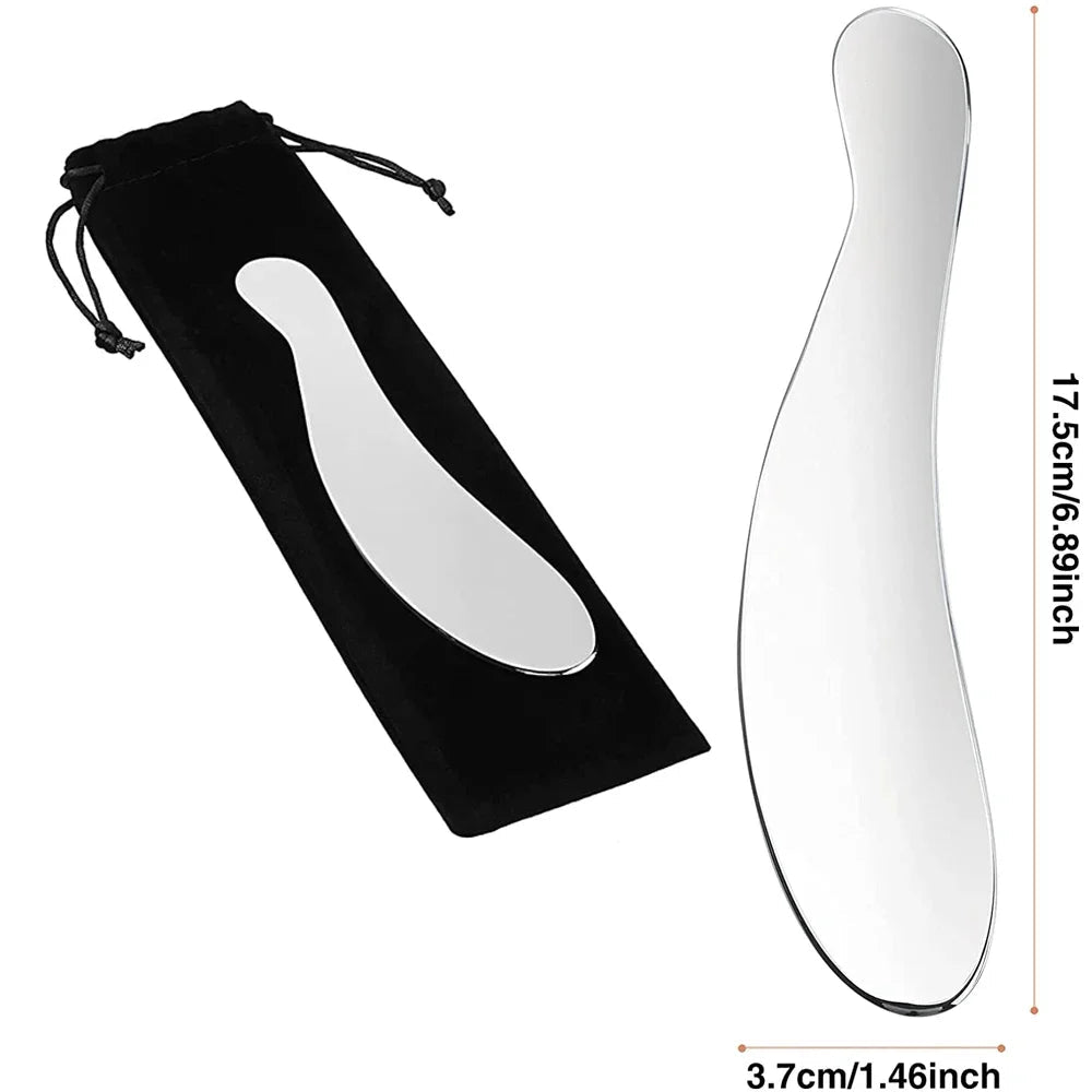 Gua Sha Tool Stainless Steel Muscle Full Body Skin Massage Tool Soft Tissue Myofascial Scraper Stuff Lymphatic Drainage Massager - Ammpoure