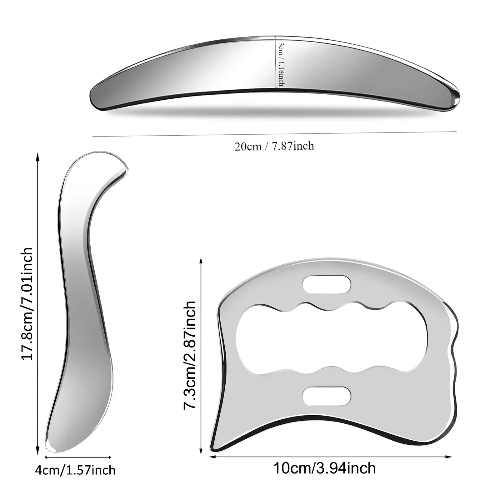 Gua Sha Tool Stainless Steel Muscle Full Body Skin Massage Tool Soft Tissue Myofascial Scraper Stuff Lymphatic Drainage Massager - Ammpoure