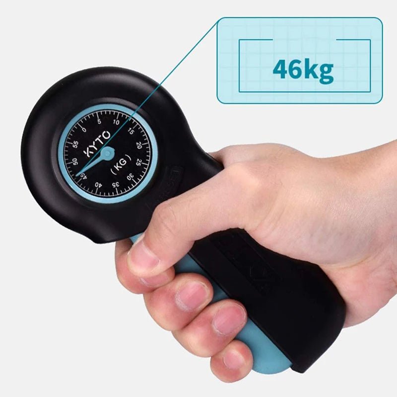 Hand Dynamometer Grip Finger Strengthener Grip Strength Trainer Power Measurement Meter Force Gauge for Gym Home Fitness 0 - 55KG - Ammpoure