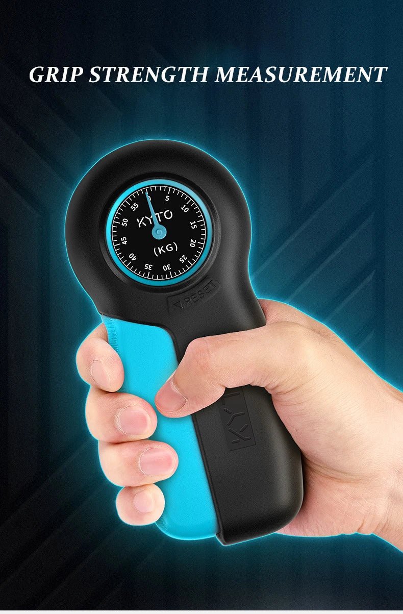 Hand Dynamometer Grip Finger Strengthener Grip Strength Trainer Power Measurement Meter Force Gauge for Gym Home Fitness 0 - 55KG - Ammpoure