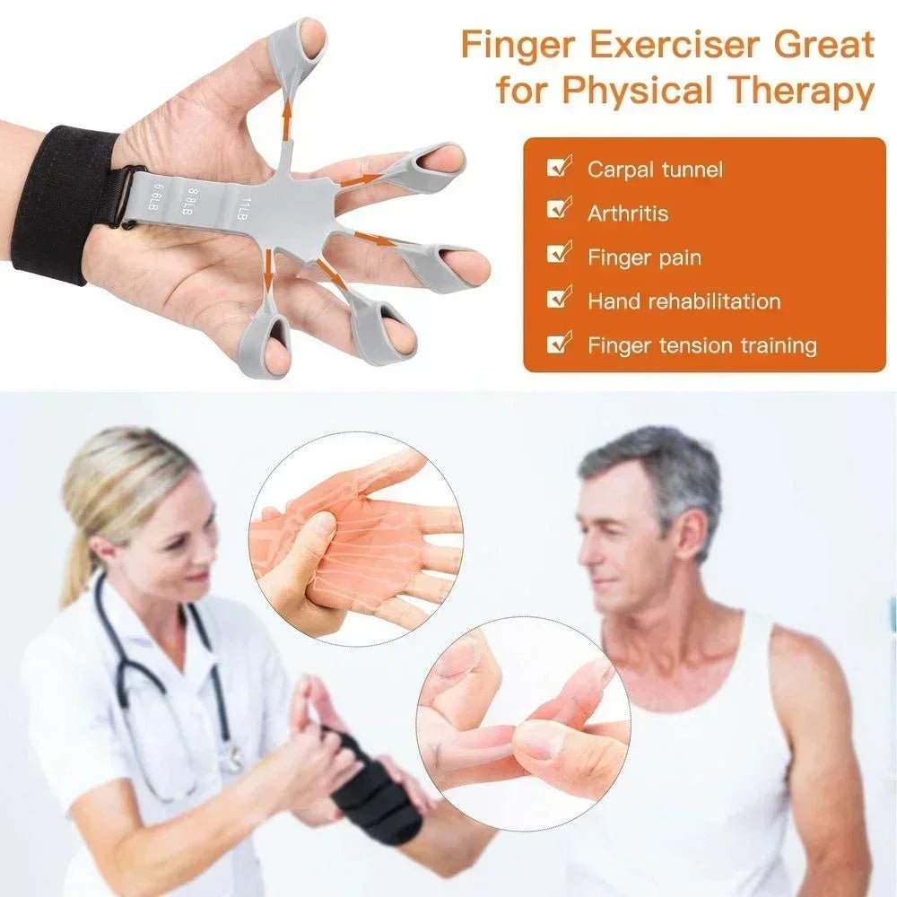 Hand Grip Strengthener Physical Tools Guitar Finger Trainer Training and Exercise Gym 6th Level Resistance Gripster Expander - Ammpoure