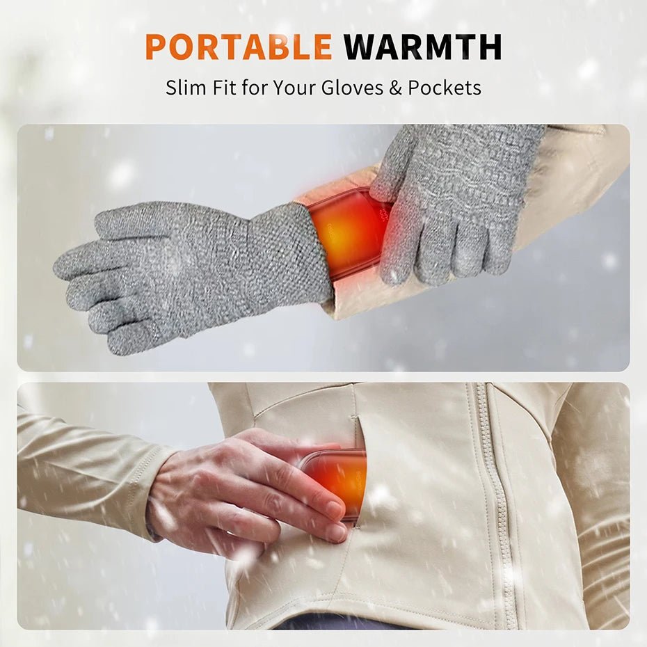 Hand Warmers Rechargeable 2 Pack Magnetic 3 Settings Fast Heating Electric Portable Pocket Heater for Women Men Outdoor Camping - Ammpoure