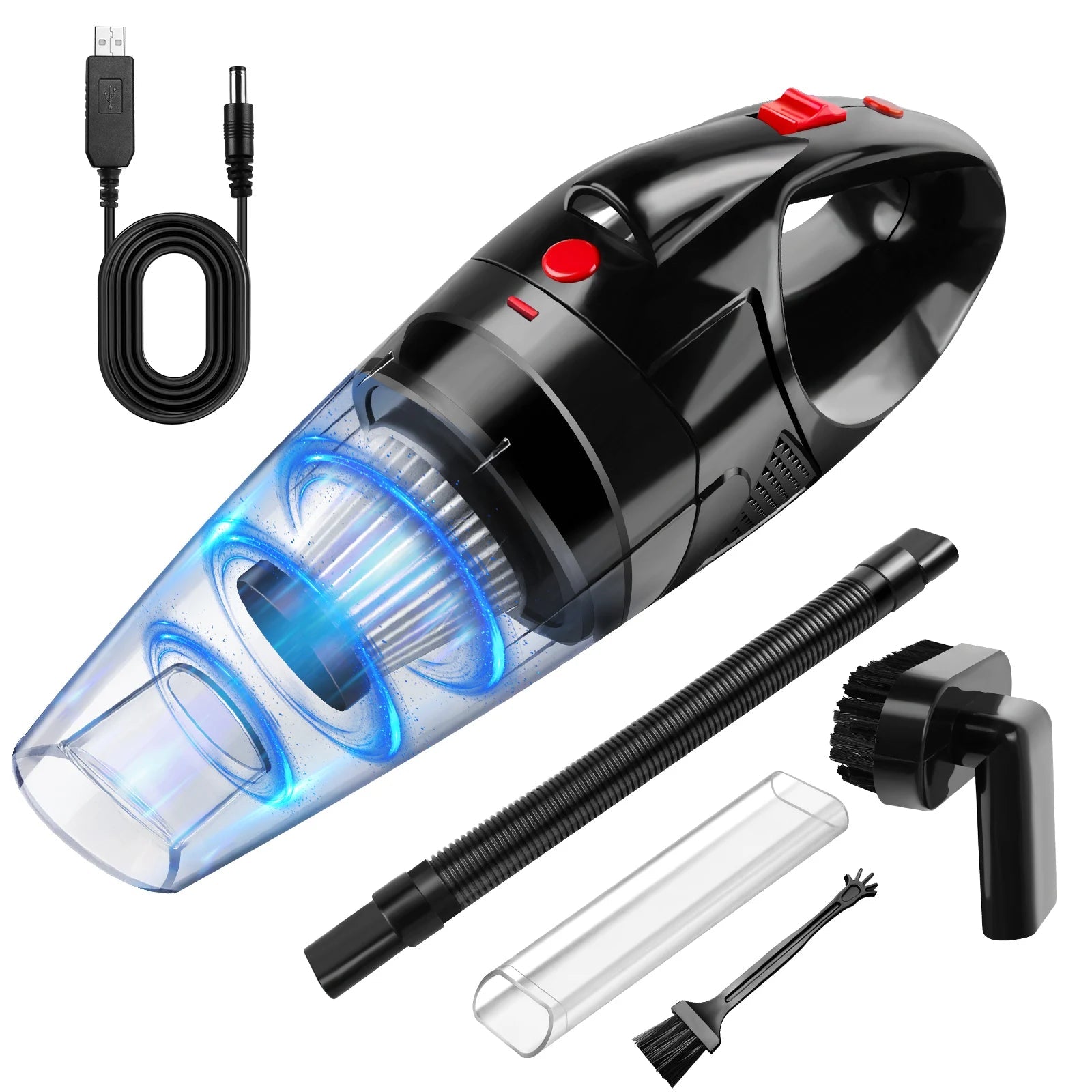 Handheld Vacuum Cleaner Cordless Strong Suction Portable Hand Vacum for Home Car Hoover,Mini Rechargeable with HEPA Filter LED - Ammpoure