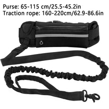 Load image into Gallery viewer, Hands Free Dog Leash for Running Walking Reflective Leash with Waist Bag Retractable Elastic Belt Dog Traction Rope Pet Products - Ammpoure Wellbeing 🇬🇧

