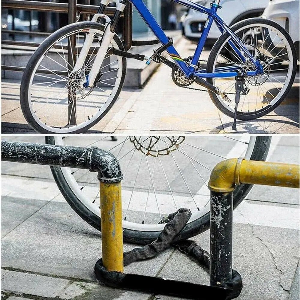 Heavy Duty Motorcycle Lock Anti - theft Bike Lock Strength Security Lock Road Accessories Motorbike Steel Chain Lock Padlock - Ammpoure